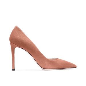 Stuart Weitzman Leigh suede heels in desert rose